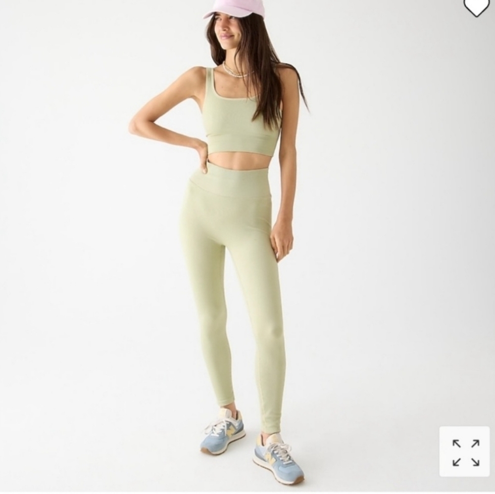 J. Crew Women’s Light Sage Ribbed Leggings Sz S - Picture 3 of 7